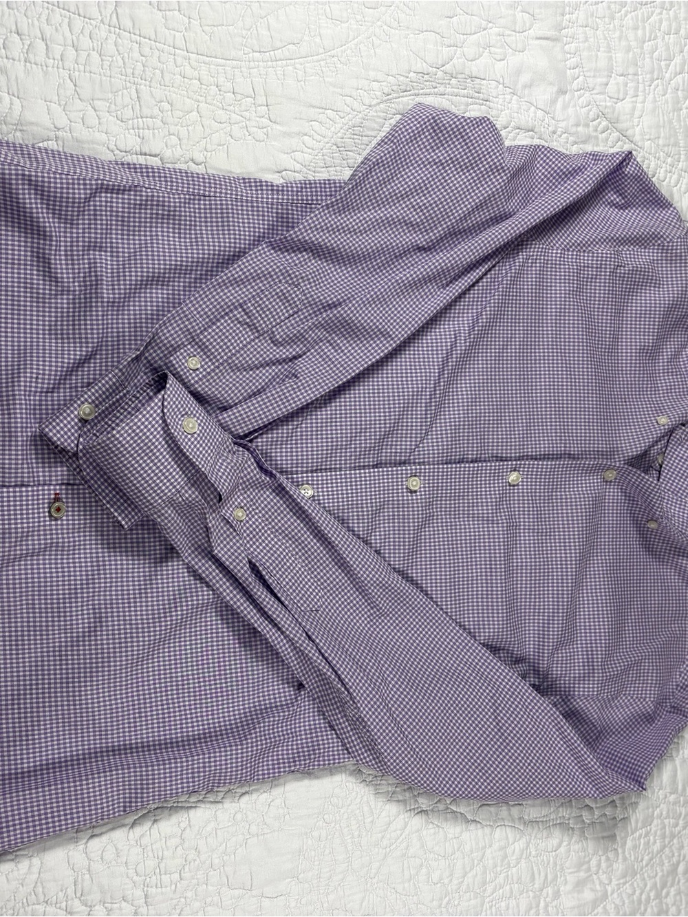 Tommy Hilfiger Purple Gingham Button-Down Dress Shirt